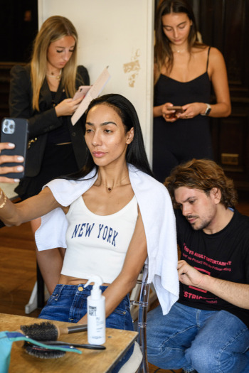 Back stage at Josh Birch Jones, London Fashion Week 2023 with L'Oreal and Neville Hair and Beauty
