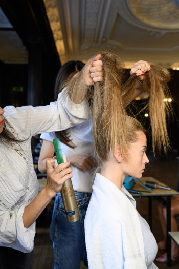 Back stage at Josh Birch Jones, London Fashion Week 2023 with L'Oreal and Neville Hair and Beauty