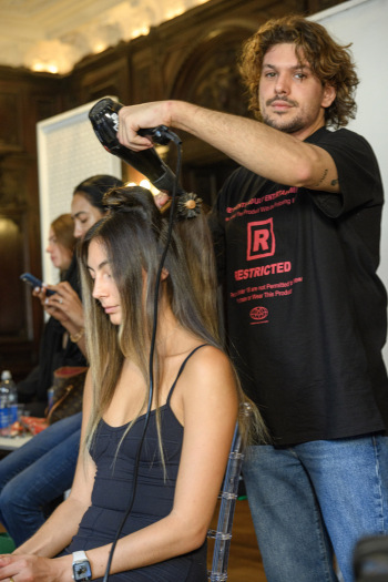 Back stage at Josh Birch Jones, London Fashion Week 2023 with L'Oreal and Neville Hair and Beauty