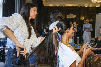 Back stage at Josh Birch Jones, London Fashion Week 2023 with L'Oreal and Neville Hair and Beauty