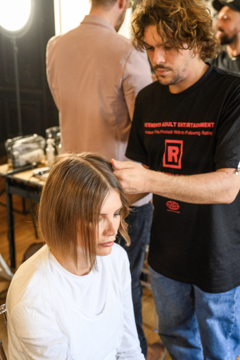 Back stage at Josh Birch Jones, London Fashion Week 2023 with L'Oreal and Neville Hair and Beauty